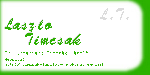 laszlo timcsak business card