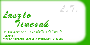 laszlo timcsak business card